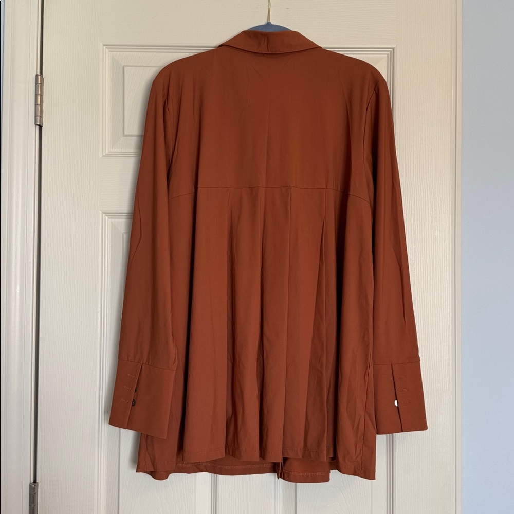 MarlaWynne Rust Button-Down Tunic Top - Picture 5 of 7